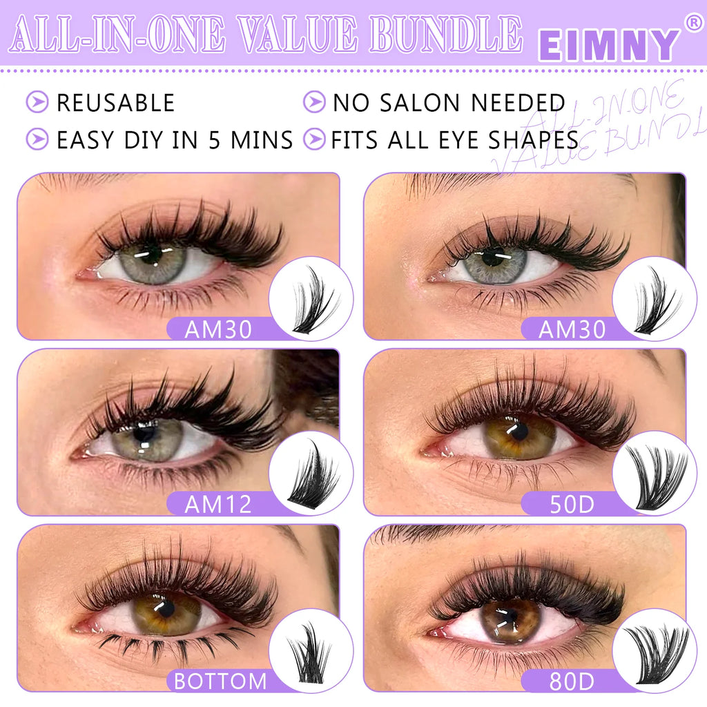 EIMMY 814PCS False Eyelash Set,  All-In-One Beginner Friendly Kit Comes Ultra Soft, Lightweight, Super Easy To Apply Cozy