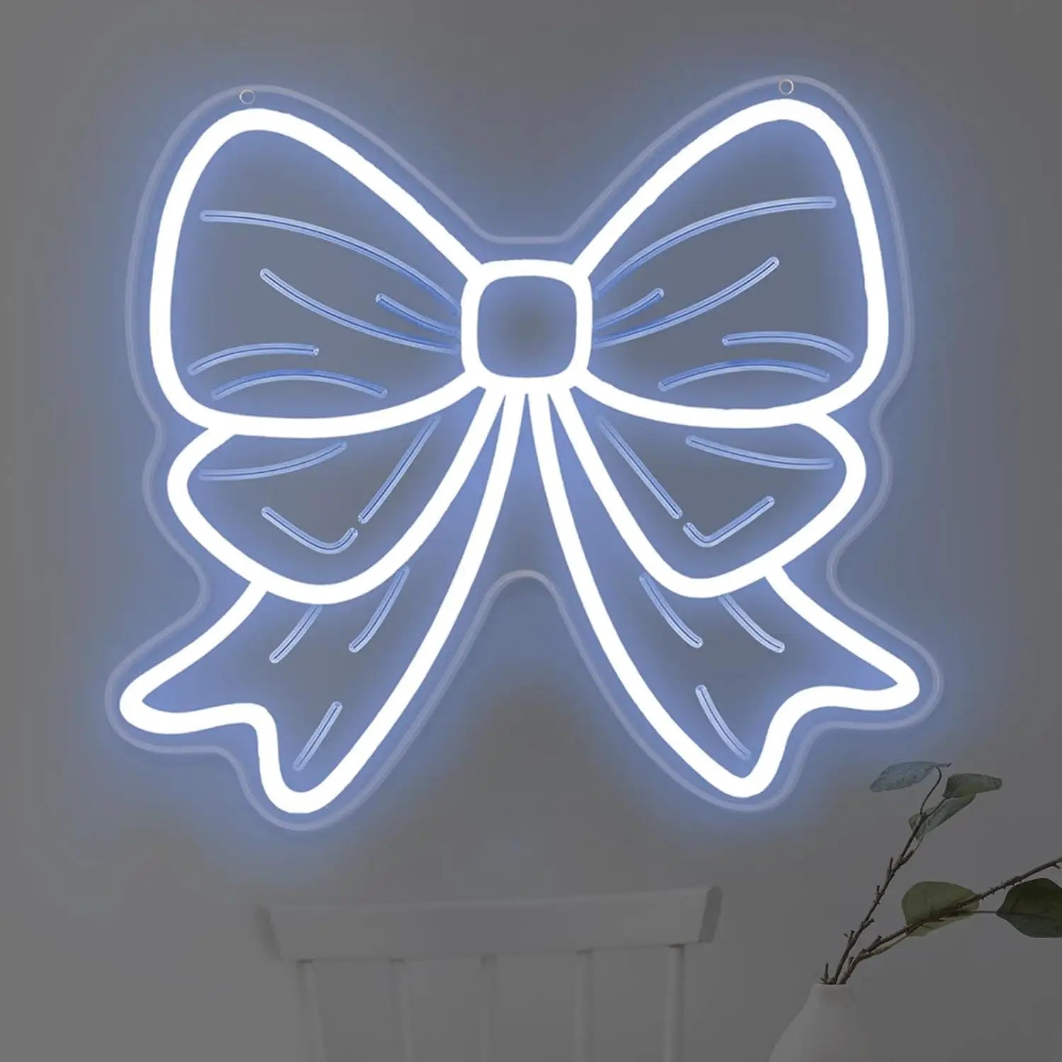 Bow Neon Signs USB Dimmable LED Neon Lights for Girls Room Beauty Salon Nursery Room Decoration Birthday Gift Elegant Wall Art