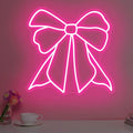 Bow Neon Signs USB Dimmable LED Neon Lights for Girls Room Beauty Salon Nursery Room Decoration Birthday Gift Elegant Wall Art