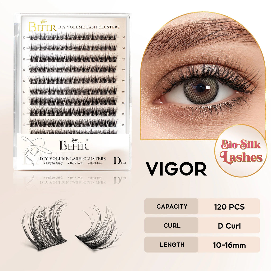 Befer Natural Lashes Clusters D Curl Fluffy Cluster Lashes 10-16mm Hight Quality Soft Super Thin Band False Eyelashes Makeup