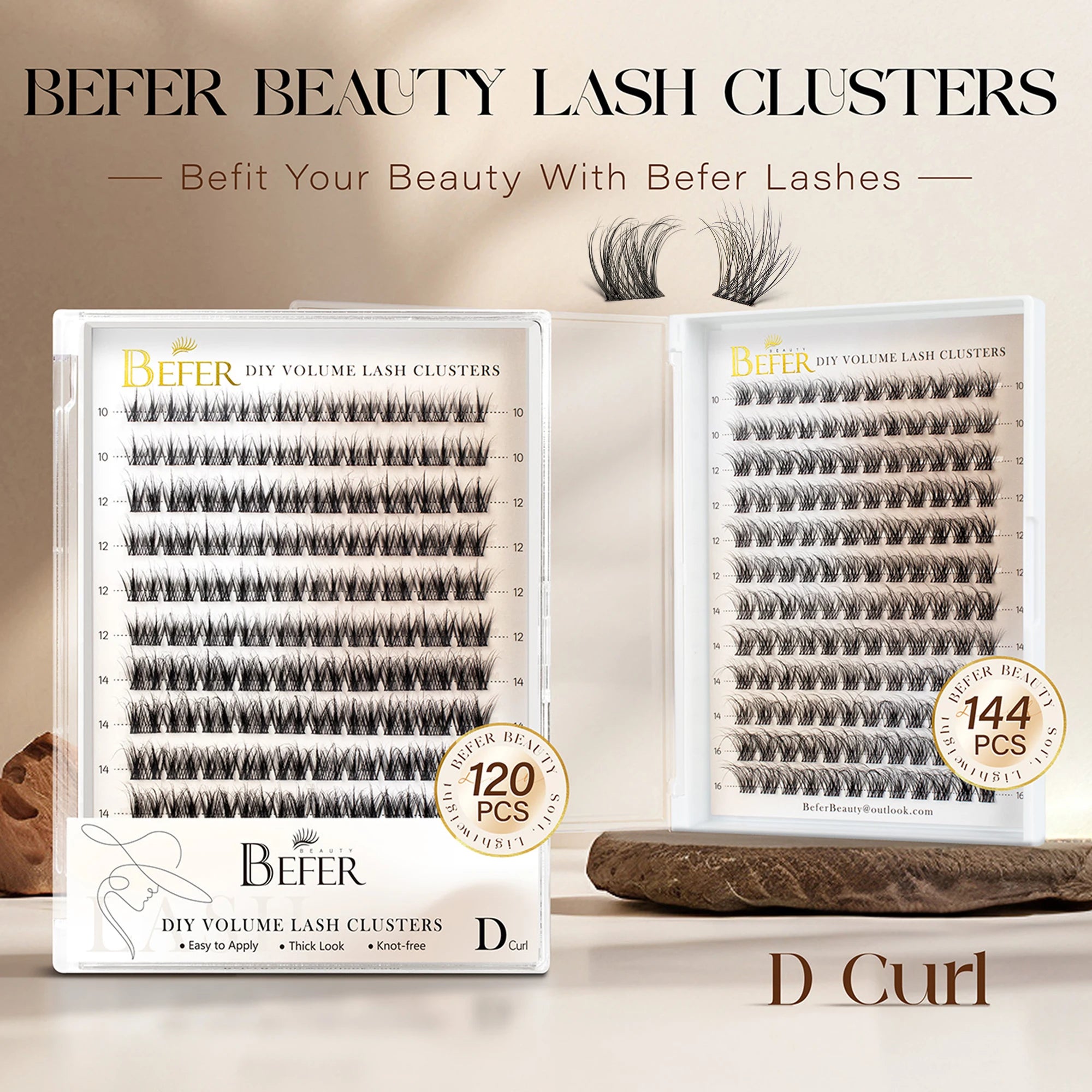 Befer Natural Lashes Clusters D Curl Fluffy Cluster Lashes 10-16mm Hight Quality Soft Super Thin Band False Eyelashes Makeup