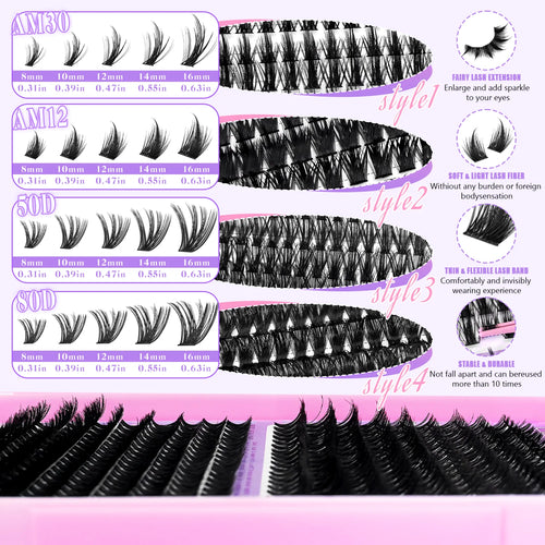 EIMMY 814PCS False Eyelash Set,  All-In-One Beginner Friendly Kit Comes Ultra Soft, Lightweight, Super Easy To Apply Cozy